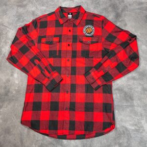 Our flannel is a Cotton/Polyester mix plaid and is super soft. It has 2 chest pockets and button pocket flaps & cuffs.Roll up sleeves with placket and is a modern fit. The front left pocket has an approximately 2.75” patch that is black and has a red SBB in the middle with Suck Bang Blow on the top and Murrells Inlet, SC on the bottom. Available in sizes Sm - 3XL Colors are Green, Blue, Red and Yellow or Orange depending on who’s looking.